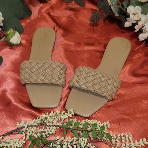 Nude slip-on sandals